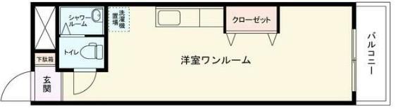 コーポ山喜(ワンルーム/2階)の間取り写真