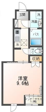 森合アパートB棟(1K/1階)の間取り写真