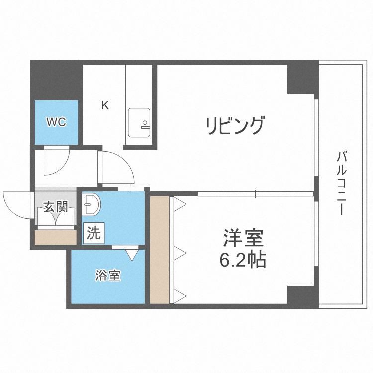 レジディア札幌駅ノース(1LDK/3階)の間取り写真