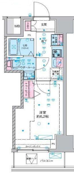ジェノヴィア西千葉(1K/2階)の間取り写真
