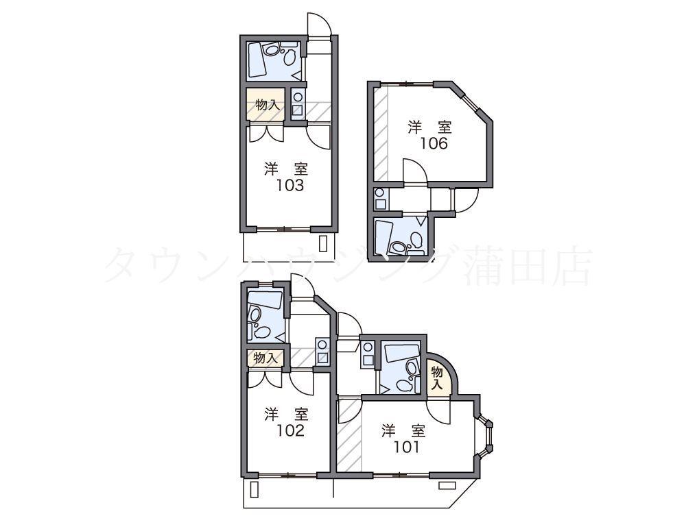 レオパレス蒲田(1K/2階)の間取り写真