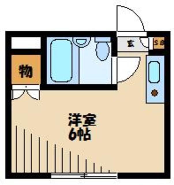 グロスクベル(ワンルーム/2階)の間取り写真