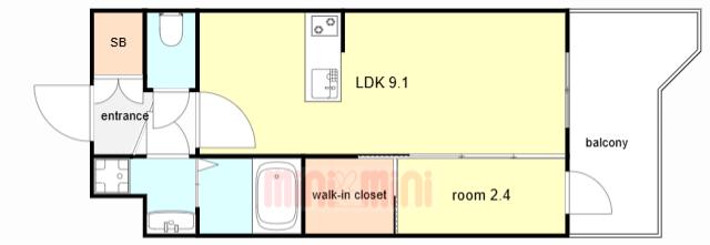 セレニテ神戸駅前アリエ(1LDK/11階)の間取り写真