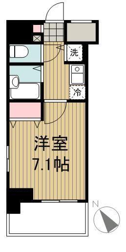メインステージ茅場町(1K/5階)の間取り写真