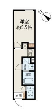 モンソレイユ方南町(1K/4階)の間取り写真