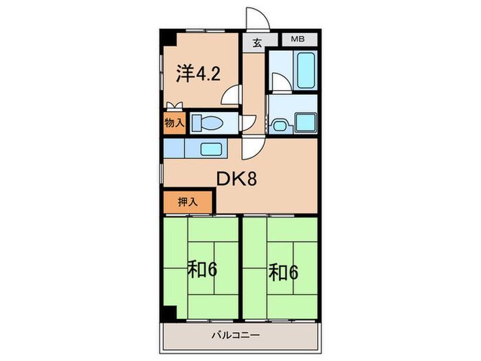 サンパーク鈴蘭(3DK/2階)の間取り写真