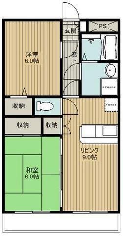 エクセレント(2LDK/3階)の間取り写真