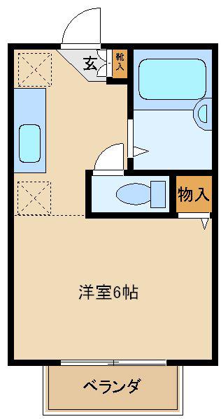 サニーコート秀和(1K/2階)の間取り写真