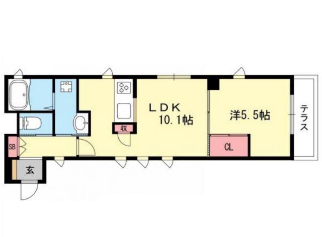 サンフロール楠(1LDK/1階)の間取り写真