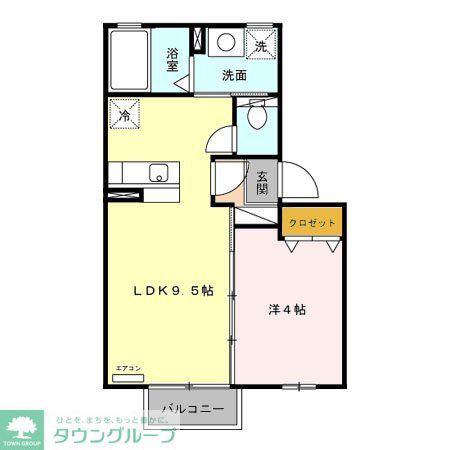 プラムツリー(1LDK/2階)の間取り写真