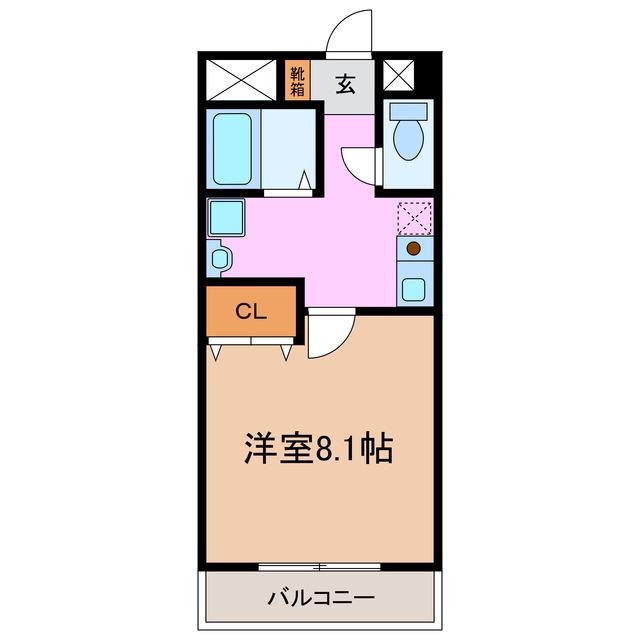 セレニール和合III(1K/2階)の間取り写真