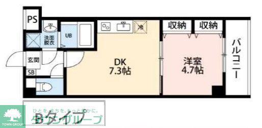 ヒルズ我孫子(1DK/1階)の間取り写真