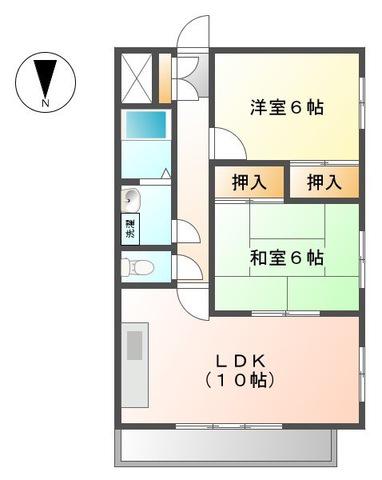 コンフォート宮下(2LDK/3階)の間取り写真