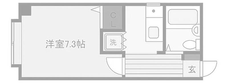 サンハイツ深江(1K/3階)の間取り写真
