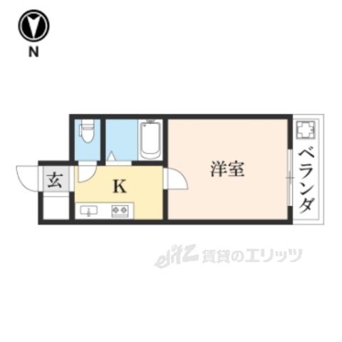 リバーガーデン飛鳥(1K/2階)の間取り写真