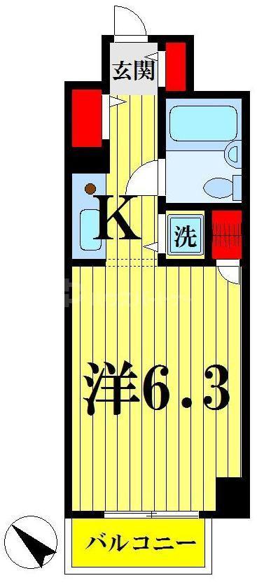 グリーンプラザ東あずま(ワンルーム/10階)の間取り写真