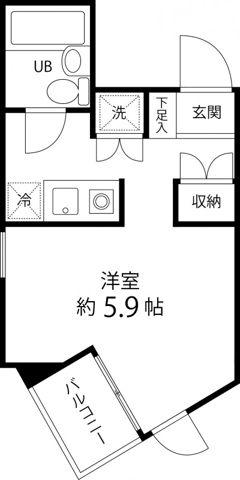 ドミトリー原町田(ワンルーム/7階)の間取り写真