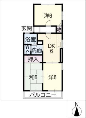 メゾンアピア(3DK/2階)の間取り写真