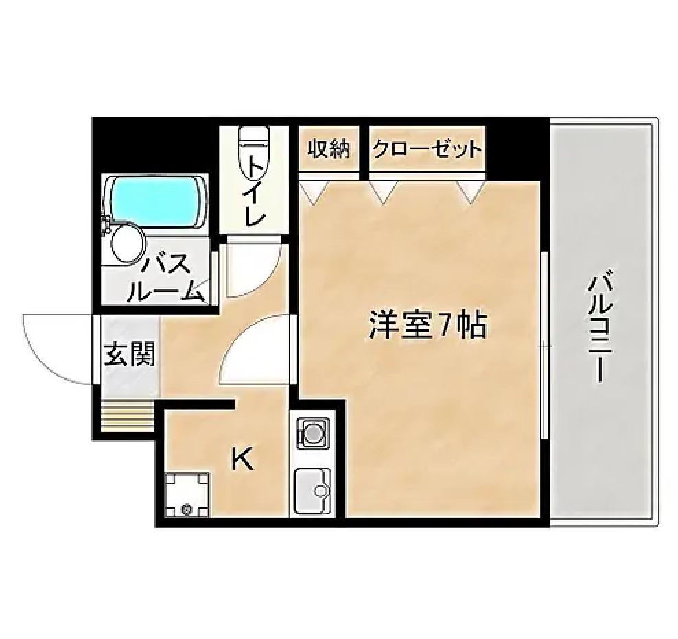 エステート博多駅南ハウス(1K/8階)の間取り写真