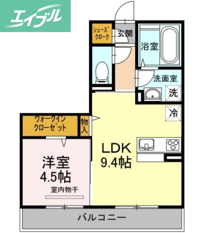 イヴェール(1LDK/2階)の間取り写真