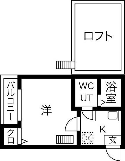 エスポワール六番町(1K/1階)の間取り写真