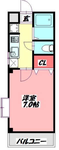 ハイエストキャッスルマンション(1K/1階)の間取り写真