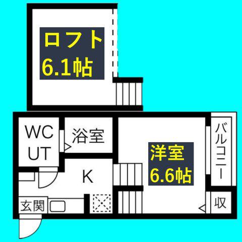STAGE志賀本通(1K/2階)の間取り写真