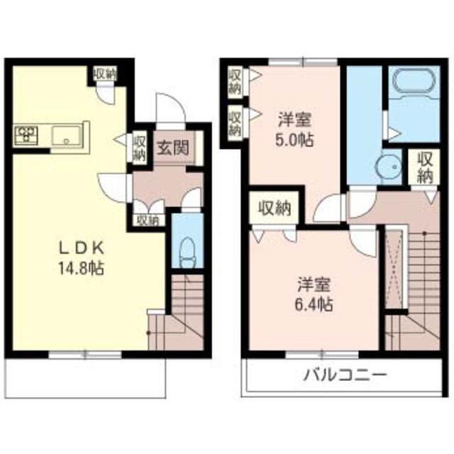 MAISON TOMAMU(2LDK/1階)の間取り写真
