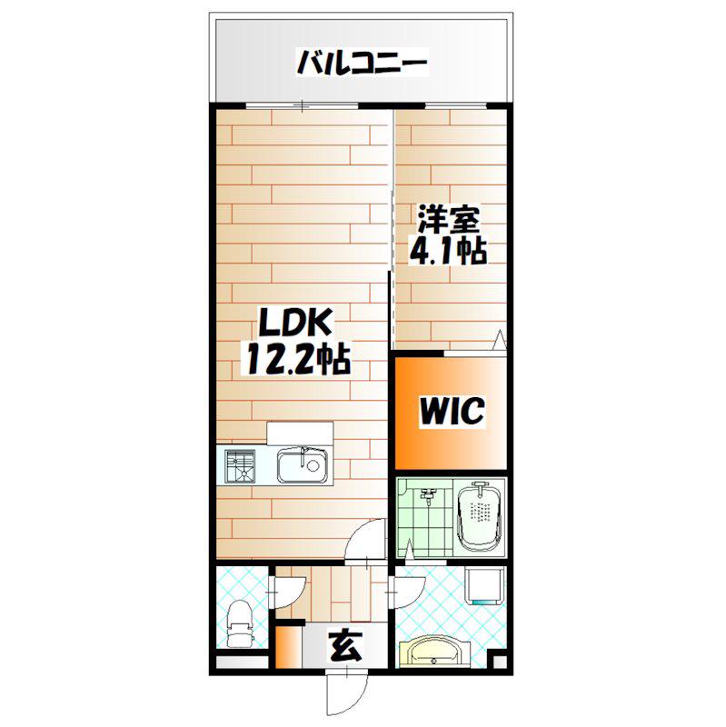STUDIE GAMOU(1LDK/3階)の間取り写真