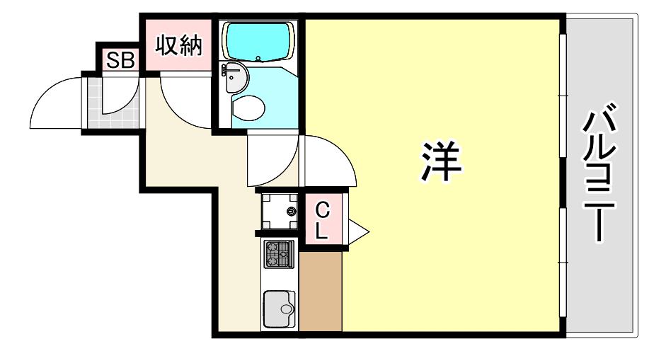 サンコーロイヤル(ワンルーム/6階)の間取り写真