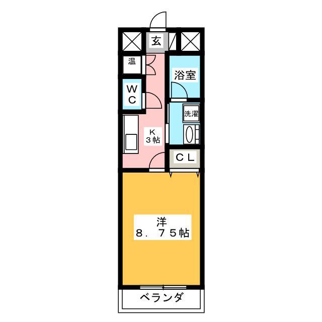 CASTLE HILLS 柳ケ瀬(1K/10階)の間取り写真