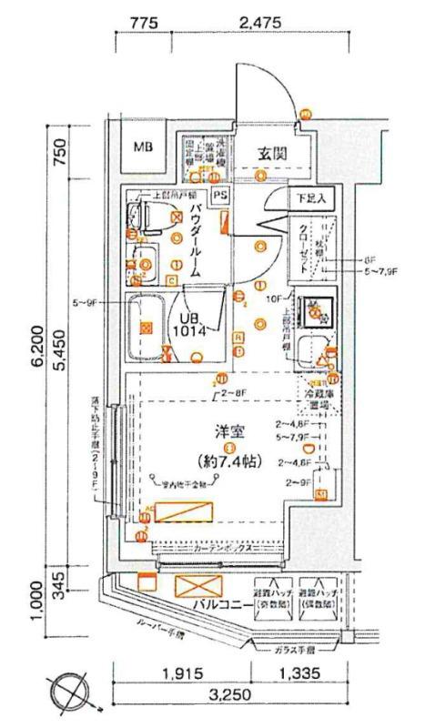 クラリッサレーヴ阪東橋(ワンルーム/5階)の間取り写真