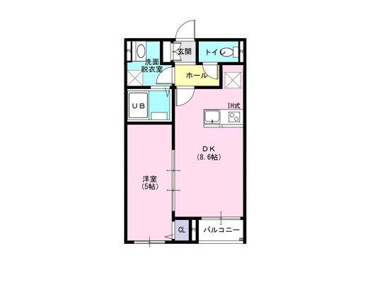 THE KERNEL HOUSE II(1DK/2階)の間取り写真