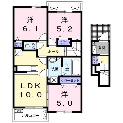 セレッソ花畑IV(3LDK/2階)の間取り写真