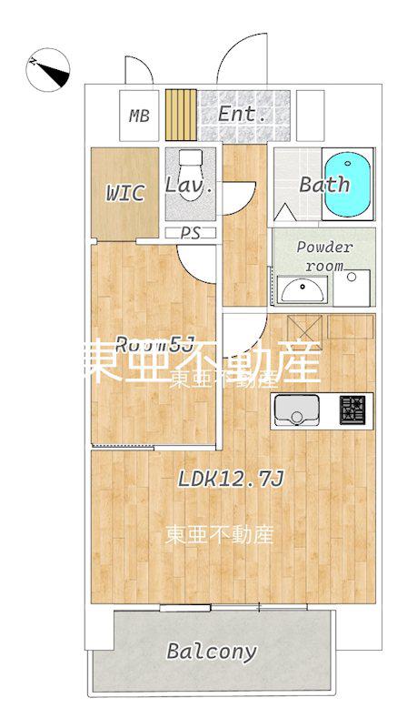 CHAINON長嶺南(1LDK/7階)の間取り写真