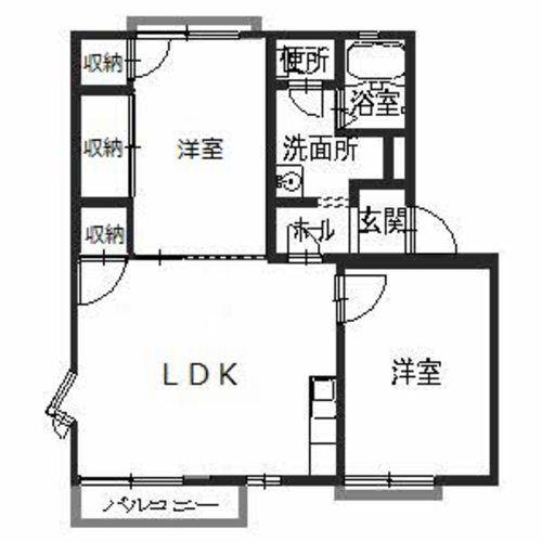 サンハイツ(2LDK/2階)の間取り写真