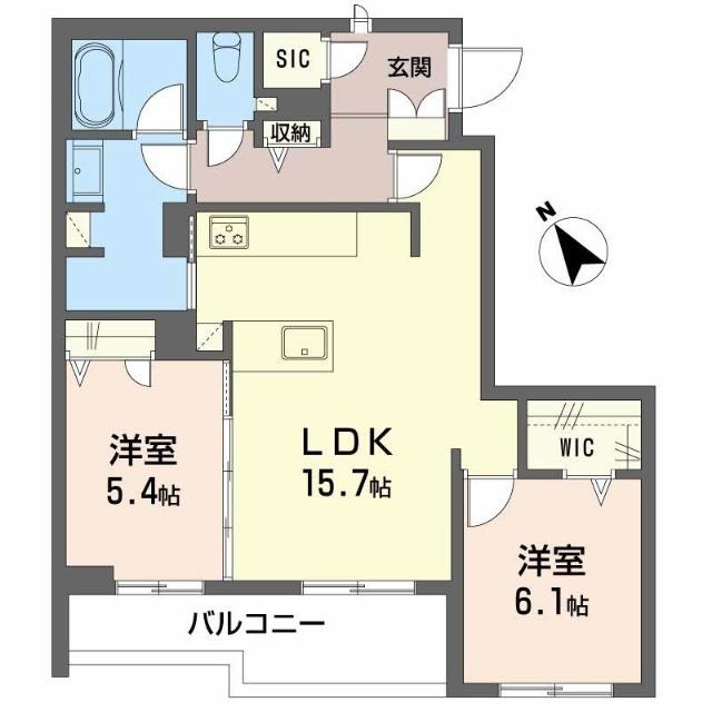 クラウンレジデンスII(2LDK/2階)の間取り写真