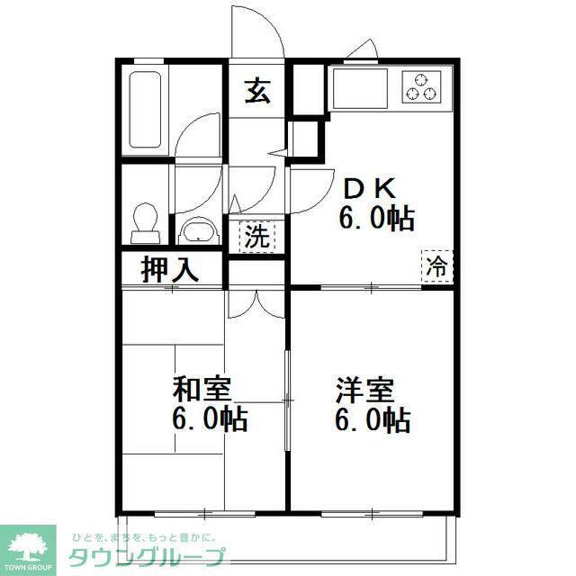 グリーンパレス(2DK/1階)の間取り写真