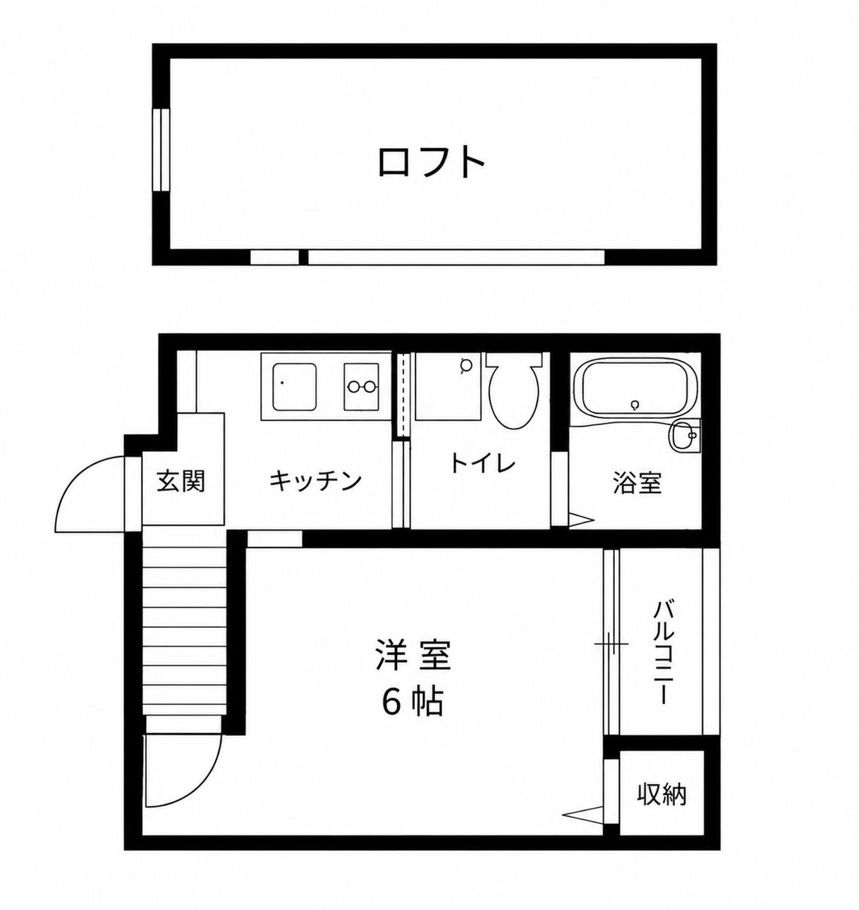 エステート亀島(1K/2階)の間取り写真