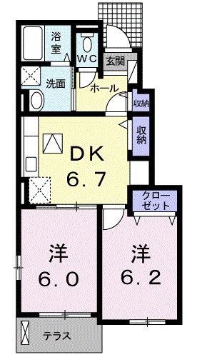 グランツ・惠(2DK/1階)の間取り写真