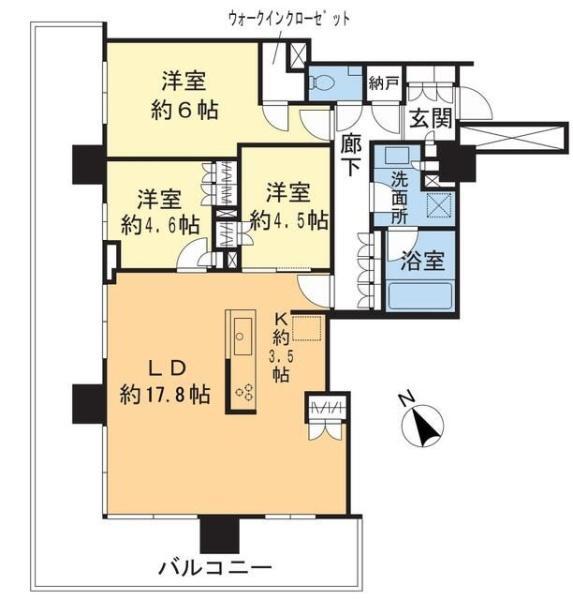 グレーシアタワーズ海老名ウエスト(3LDK/7階)の間取り写真