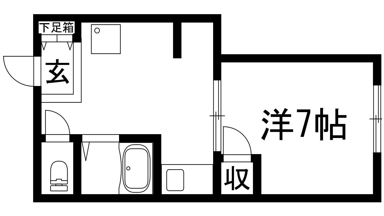 セピア鼓滝(1K/2階)の間取り写真