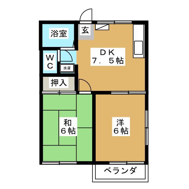 レオ磯子(2DK/2階)の間取り写真