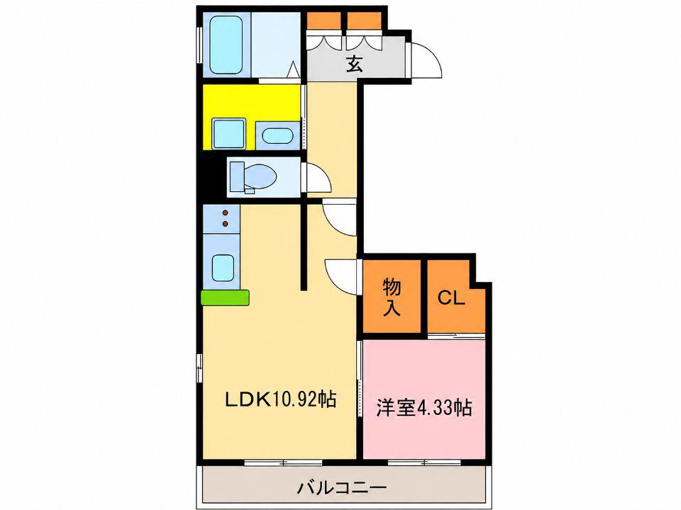 アルテマイスター谷川II(1LDK/1階)の間取り写真