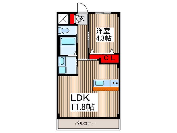 ベアグランデ(1LDK/2階)の間取り写真