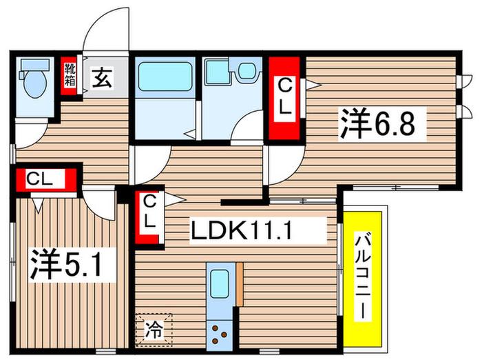 LEGACISTA(2LDK/2階)の間取り写真