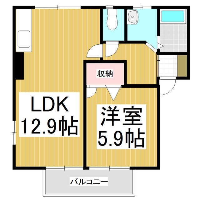 フェリス・バレーナA棟(1LDK/1階)の間取り写真