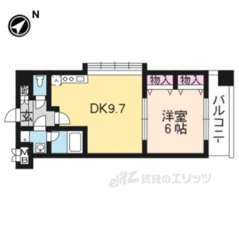 プラネシア星の子山科三条(1LDK/2階)の間取り写真