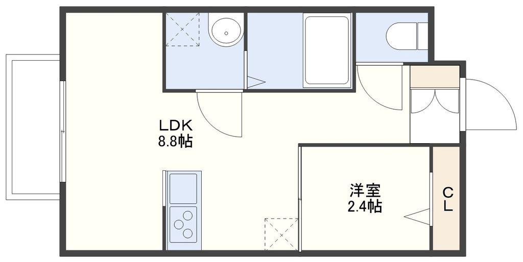 IKD F・G(1LDK/1階)の間取り写真