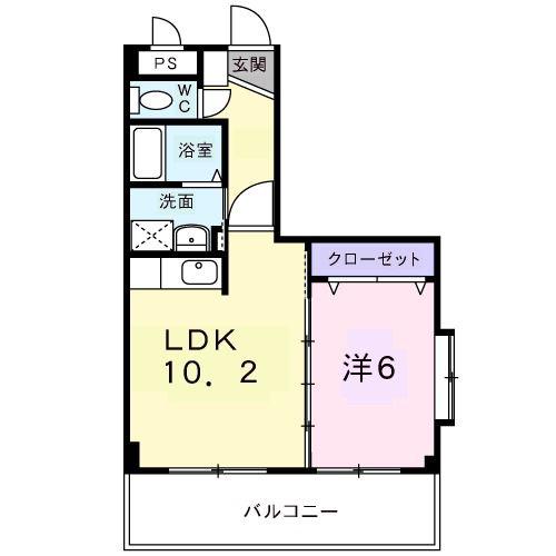 DREAMPALACE-邦-(1LDK/3階)の間取り写真